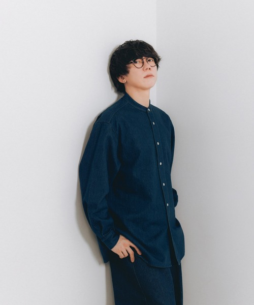 NANO universe 「NANO universe」 長袖シャツ L ネイビー メンズ NANO universe 「NANO universe」 長袖シャツ L ネイビー メンズ