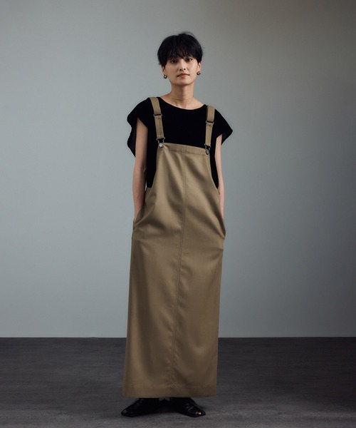 SALON adam et rope' ジャンパースカート ウールツイル