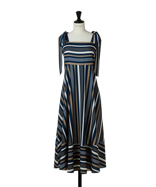 Her lip to ワンピース Cordelia Striped Ribbon Dress : ZOZOTOWN