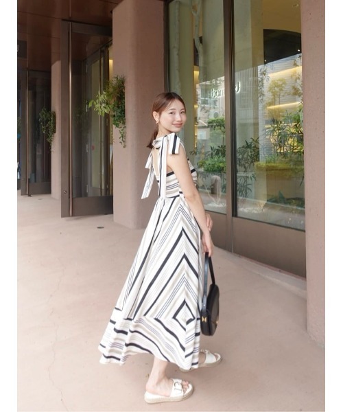 Her lip to ワンピース Cordelia Striped Ribbon Dress : ZOZOTOWN