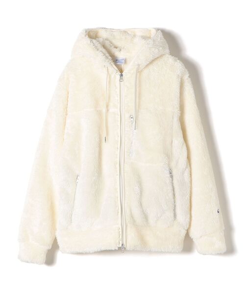 「Champion」 ジップアップパーカー 38 オフホワイト レディース_画像3