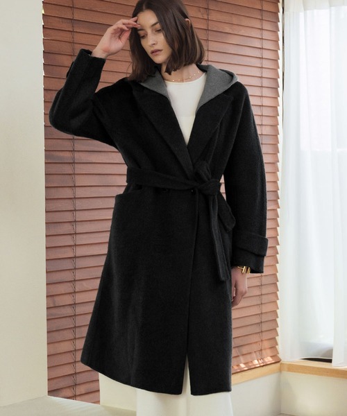 美品 18SS◎ワイスリー スウェットロングコート ブラック Mサイズ相当 セール】スタンドカラーロングコート（その他アウター）｜Thevon