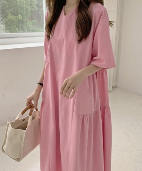 「a lot of love」 7分袖ワンピース FREE ブラック レディース_画像9