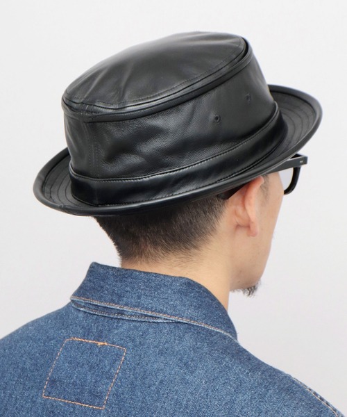 レックハッター（ReqHatter）/本革 ラムレザー（羊革） ポークパイハット ReqHatter（レックハッター） 帽子 ハット 本革 ラムレザー（羊革