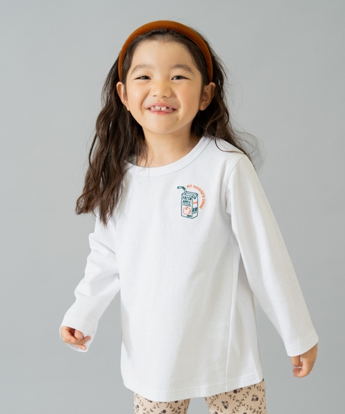 petit main and D. tシャツ 「綿100」「365D.」ワンポイント刺繍長袖T