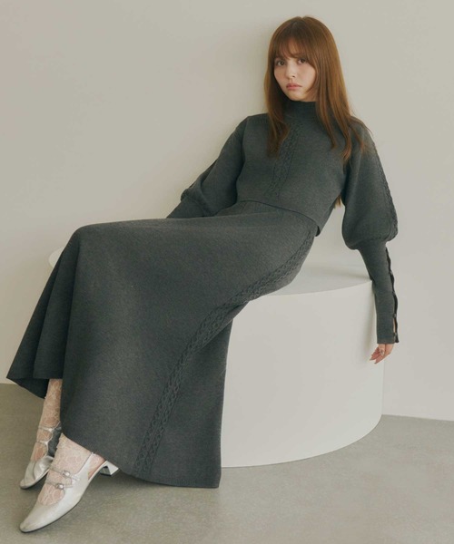 Lepus Fae スカート ケーブル切り替えマーメイドニットスカート