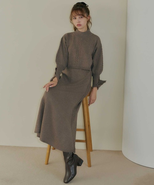 Lepus Fae スカート ケーブル切り替えマーメイドニットスカート