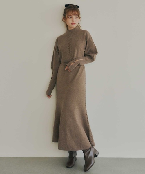 Lepus Fae スカート ケーブル切り替えマーメイドニットスカート