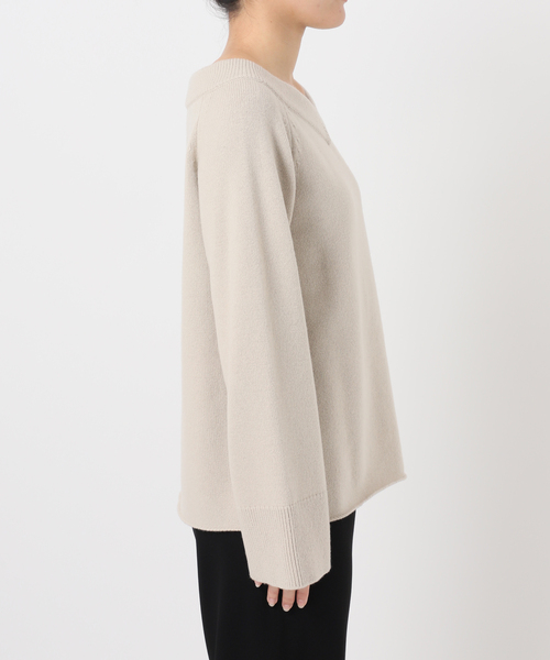 美品*ドゥーズィエムクラス Vネック ミドルゲージニット コットン ゆったり Deuxieme Classe（ドゥーズィエムクラス） ニット セーター *ミドル