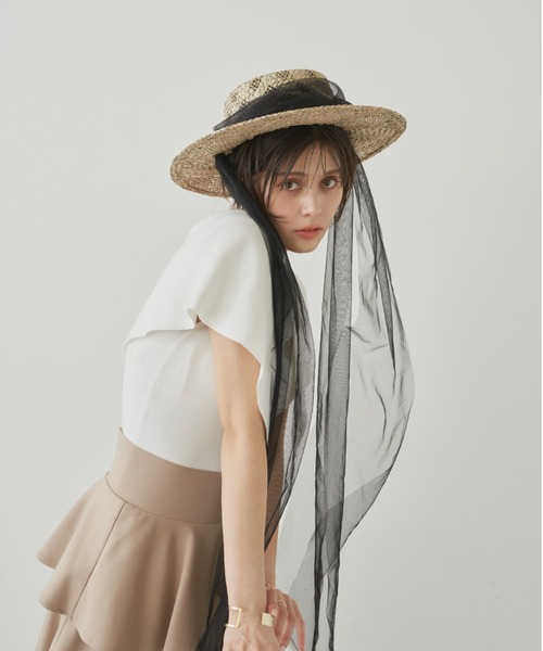 「VIOLETTA」 半袖ニット FREE グレイッシュベージュ レディース_画像7