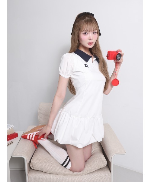 「Darich」 半袖ワンピース FREE ホワイト レディース_画像7