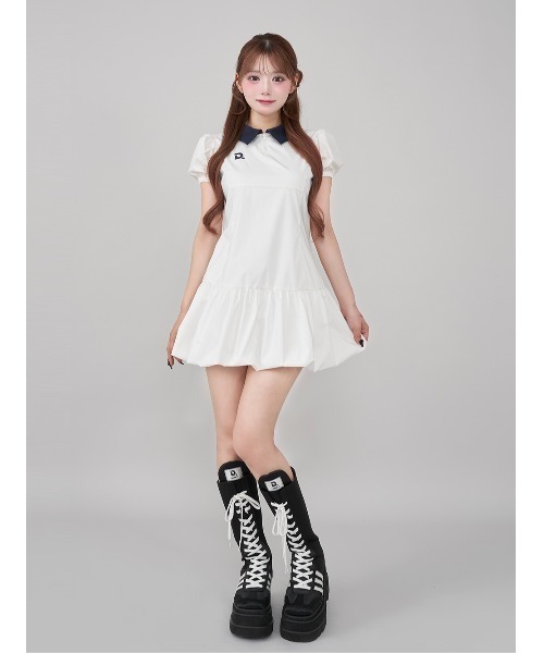 「Darich」 半袖ワンピース FREE ホワイト レディース_画像8