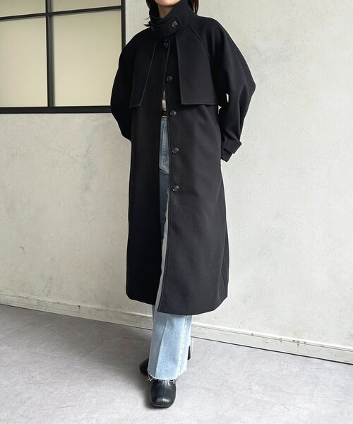 VOAAOV 定価5万 スタンドカラーロングコート ブラック 0 VOAAOV 定価5万 スタンドカラーロングコート ブラック 0 2025年最新
