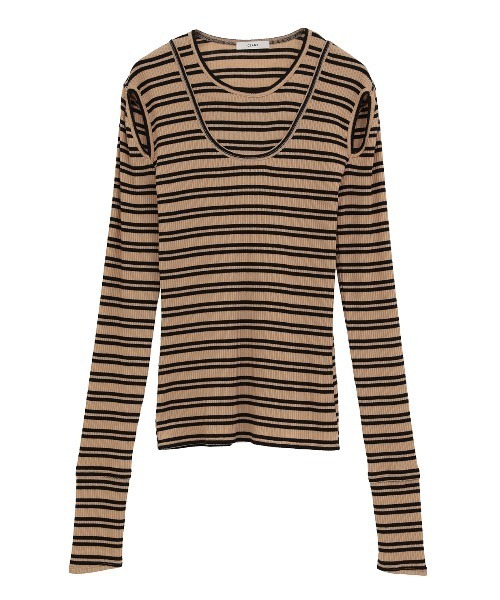CLANE（クラネ） tシャツ 「CLANE/クラネ」LAYERED SHOULDER CUT TOPS