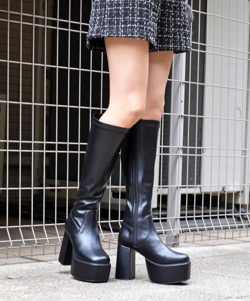 FUN ブーツ チャンキーヒールブーツ レディース : ZOZOTOWN Yahoo!店