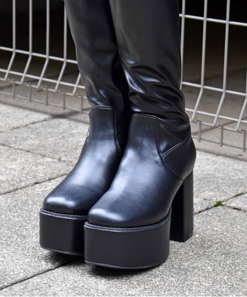 FUN ブーツ チャンキーヒールブーツ レディース : ZOZOTOWN Yahoo!店