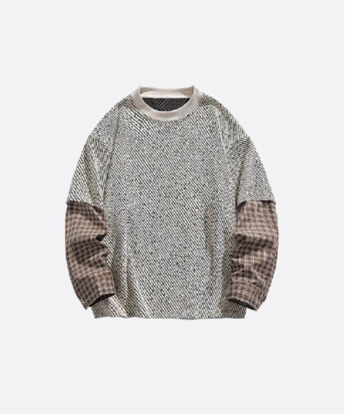 U：UME（ユーム） トレーナー スウェット Fake Two Stitching Sweat