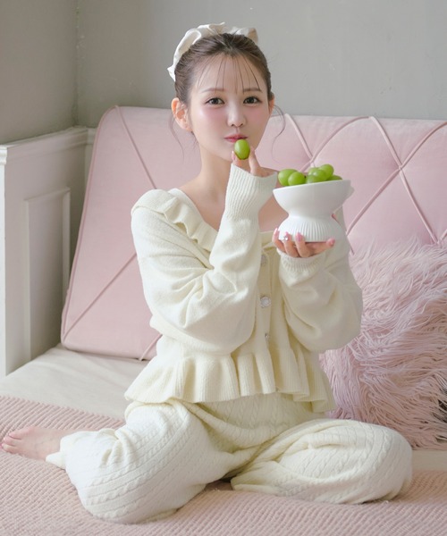 パジャマ ルームウェア 「SET ITEM」cup in camisole knit set up