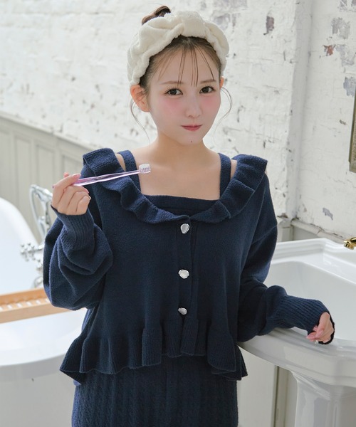 パジャマ ルームウェア 「SET ITEM」cup in camisole knit set up