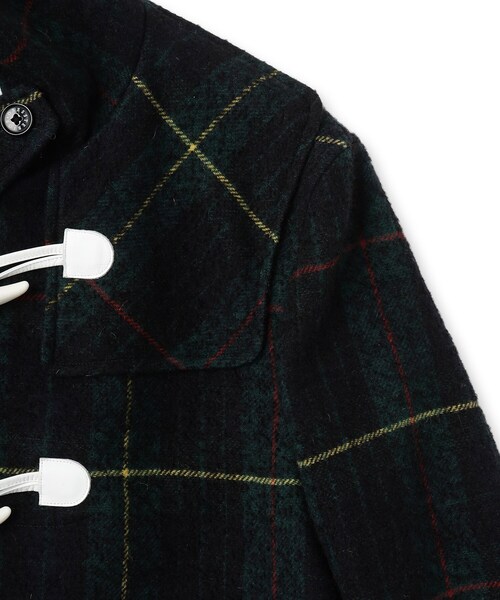 OLD ENGLND 定番ダッフルコート タータンチェック ブラックウォッチ OLD ENGLAND オールドイングランド レディースダッフルコート ブラック