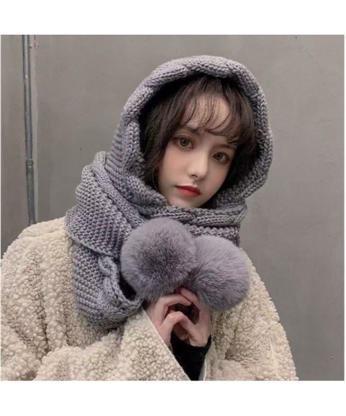 マフラー ストール 手編み風フード付きマフラー レディース : ZOZOTOWN