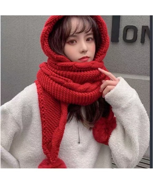 マフラー ストール 手編み風フード付きマフラー レディース : ZOZOTOWN
