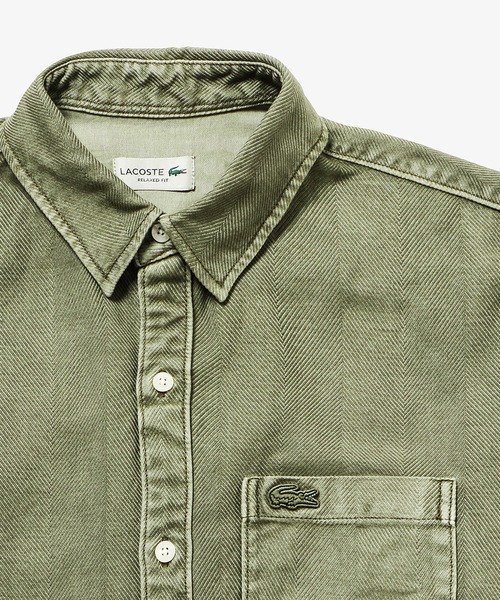 LACOSTE（ラコステ） シャツ ウォッシュドヘリンボーンネルシャツ