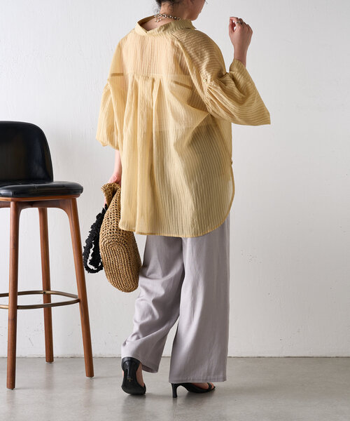 「Jena espace merveilleux」 イージーパンツ 1 チャコールグレー レディース_画像4