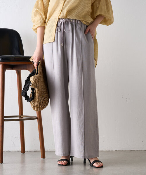 「Jena espace merveilleux」 イージーパンツ 1 チャコールグレー レディース_画像6