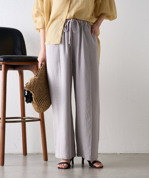 「Jena espace merveilleux」 イージーパンツ 1 チャコールグレー レディース_画像7
