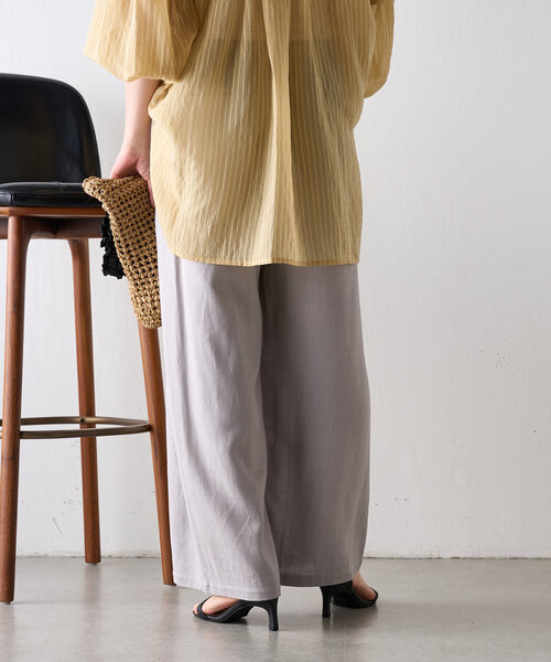 「Jena espace merveilleux」 イージーパンツ 1 チャコールグレー レディース_画像9