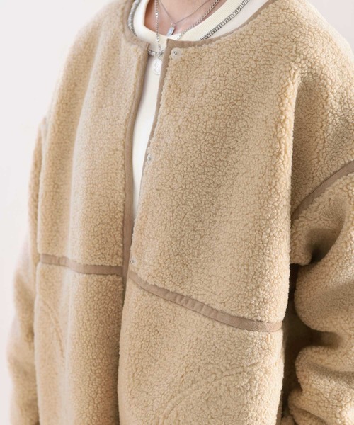 「classicalelf」 ノーカラーコート LARGE ベージュ レディース_画像2