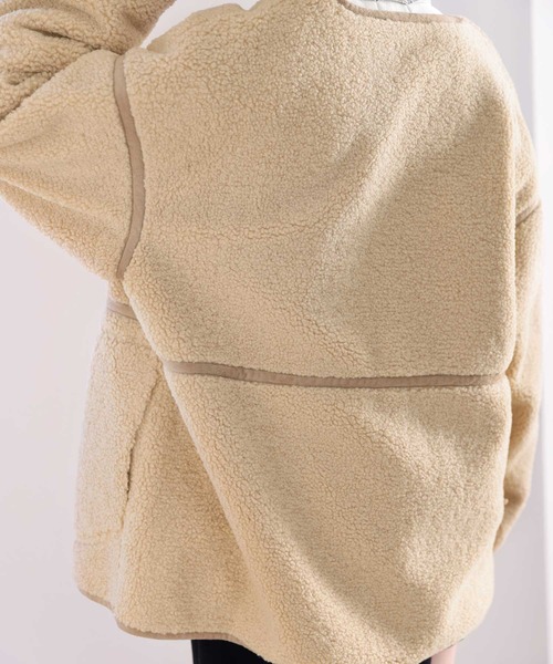「classicalelf」 ノーカラーコート LARGE ベージュ レディース_画像7