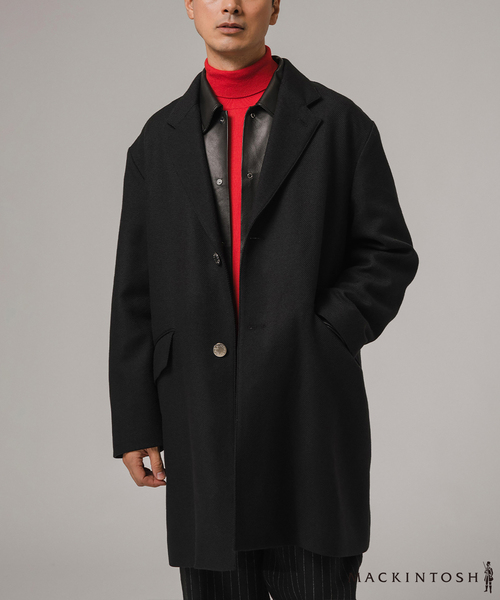 超美品 MACKINTOSH マッキントッシュ ウール チェスターコート Mackintosh（マッキントッシュ） チェスターコート 40 ブラック メンズ