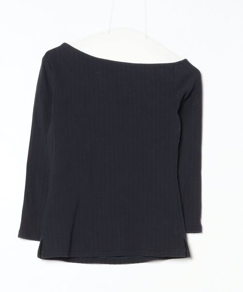 「JANESMITH」 7分袖カットソー 36 ネイビー レディース_画像2