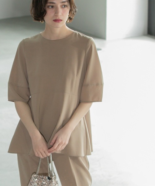 「OPAQUE.CLIP」 半袖ブラウス 40 ブラウン レディース_画像2