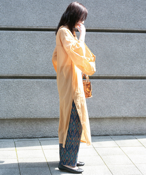 「KBF+」 長袖ブラウス ONE オレンジ系その他 レディース_画像7