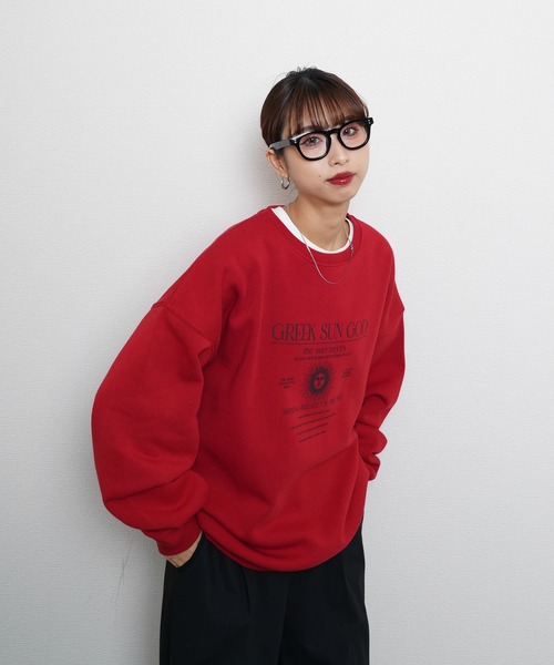 トレーナー スウェット アソートプリントロゴスウェット レディース