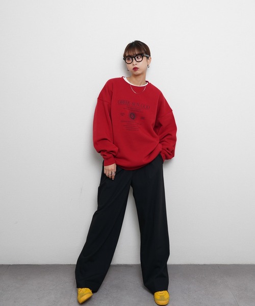 トレーナー スウェット アソートプリントロゴスウェット レディース