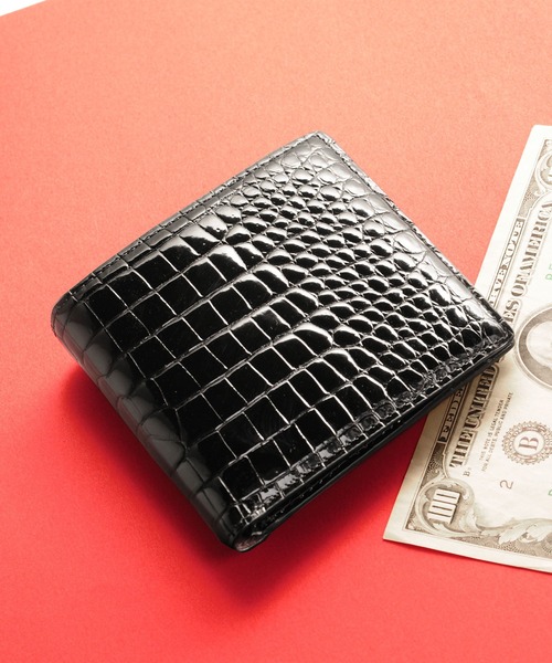 sankyo shokai（三京商会） 財布 スモール クロコダイル 折り財布
