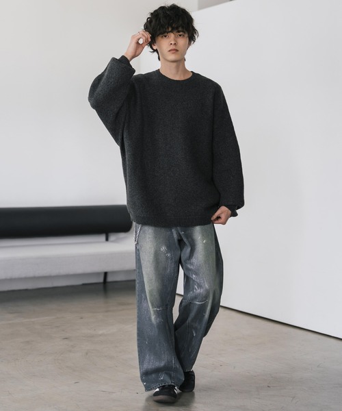 「Rocky Monroe」 長袖ニット M オフホワイト メンズ_画像4