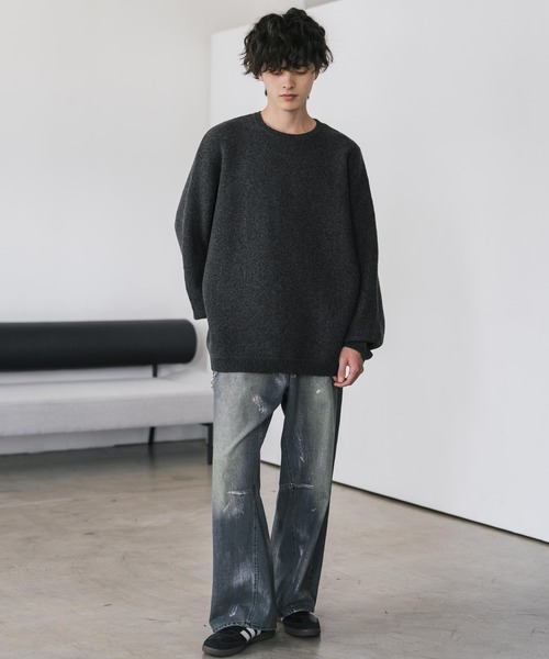 「Rocky Monroe」 長袖ニット M オフホワイト メンズ_画像5