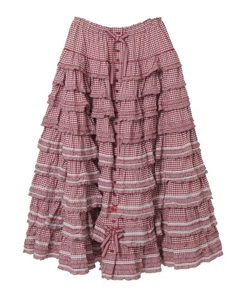 PINK HOUSE（ピンクハウス） スカート ギンガムチェックフリルスカート