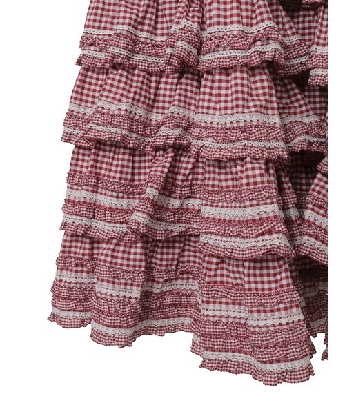 PINK HOUSE（ピンクハウス） スカート ギンガムチェックフリルスカート