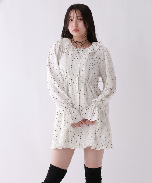 repipi armario（レピピアルマリオ） ワンピース フリル襟DOT