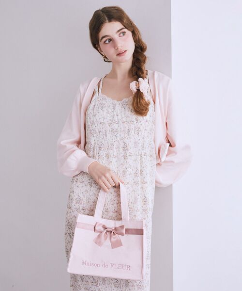 Maison de FLEUR（メゾンドフルール） トートバッグ リボンジャカード