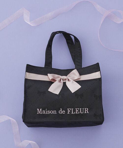 Maison de FLEUR（メゾンドフルール） トートバッグ リボンジャカード