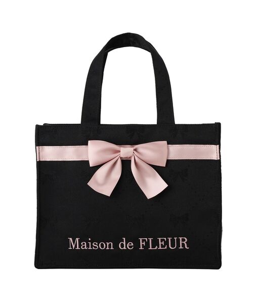 Maison de FLEUR（メゾンドフルール） トートバッグ リボンジャカード