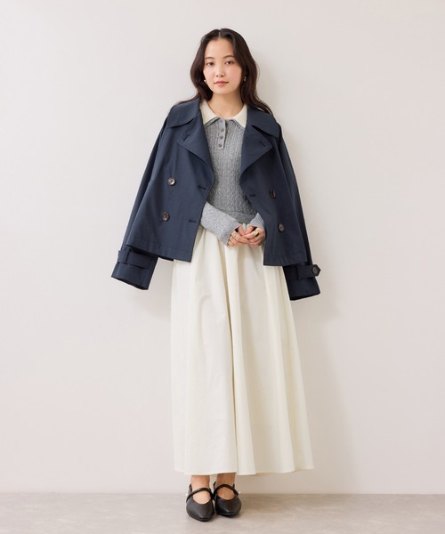 VIS（ビス） ワンピース ダブルカラーポロニットドッキングワンピース