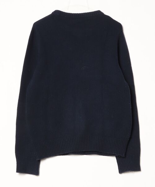 「FRANKLIN & MARSHALL」 ワンポイント長袖ニット M ネイビー メンズ_画像2